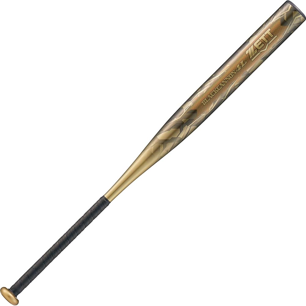 ZETT Softball Bat Black Cannon 4L FRP (Carbon) Rubber Ball Compatible with No. 3