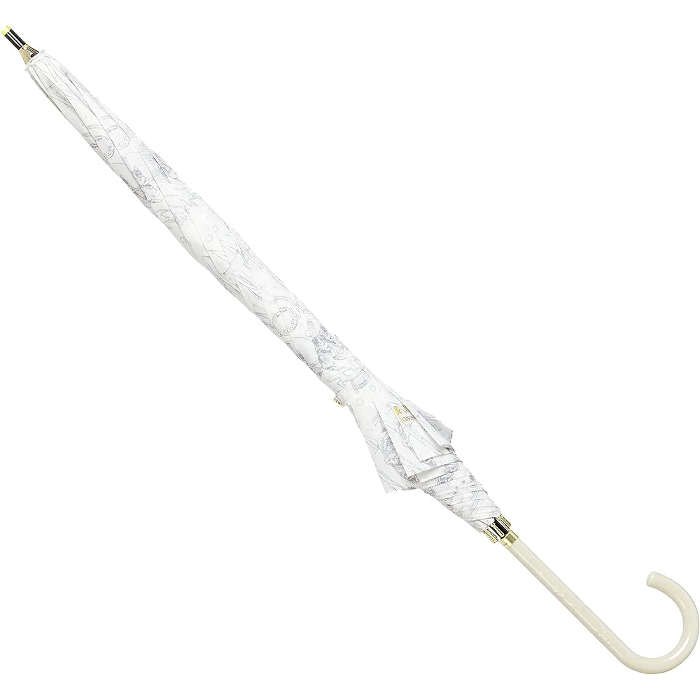 [Moonbat] PAUL & JOE Space Cat Travelers Umbrella Long Umbrella with Logo Simple Stylish Cat Travel Cute Women's White 21-113-10594-00 Rib Length: Approx. 60cm