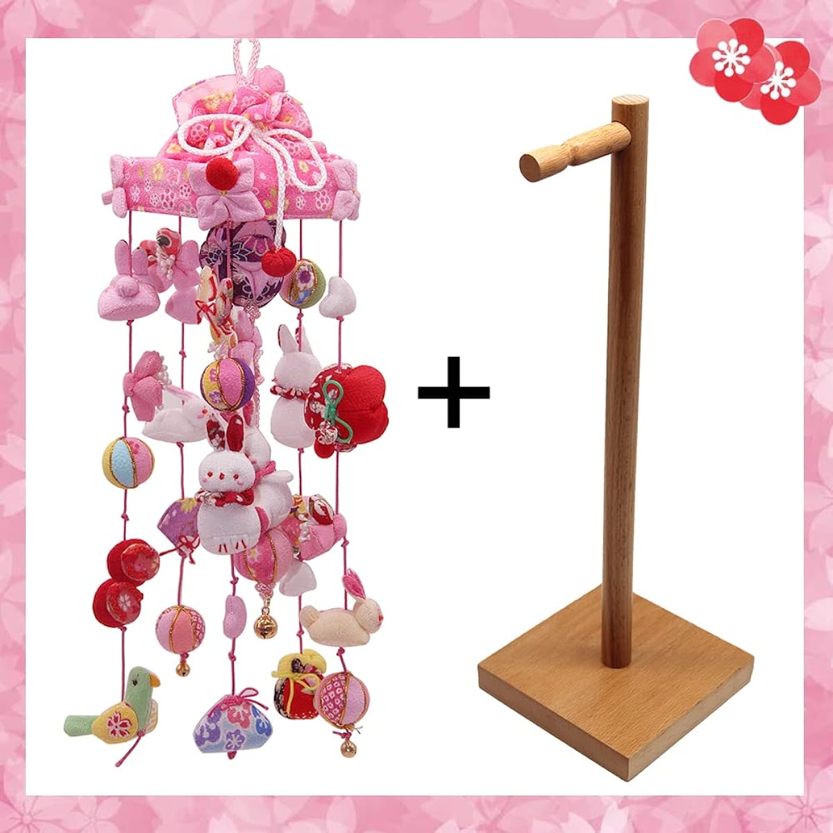 OKBABY Hanging Dolls, Hanging Decorations, Natural Wood Stand, Hanging Balls, Hanging Dolls, Umbrella Fuku, Hina Dolls, Sagemon, Hina Dolls, Doll Festival, 42cm