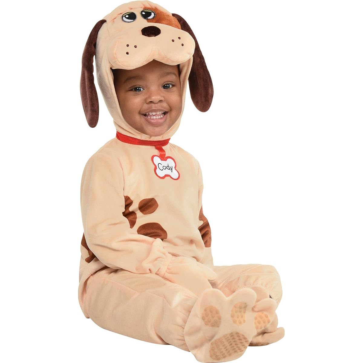 Party City Pound Puppy Halloween Costume for Baby with Tail and Hooded Jumpsuit US Size: 6-12 Months