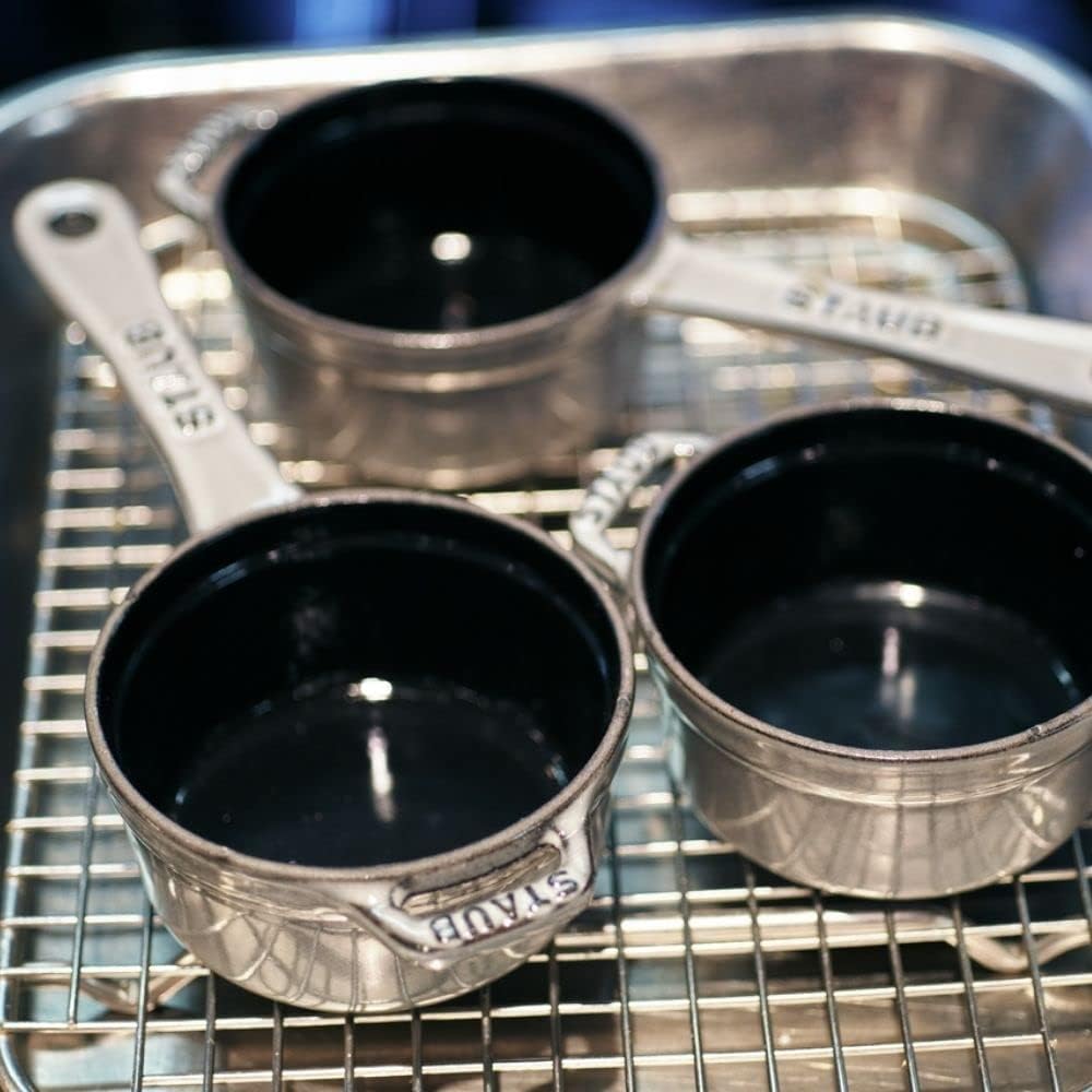 Staub "Small Sauce Pan Gray 10cm" One Hand Enamel Pot [Authorized Japanese Product] Sauce Pan 40509-536