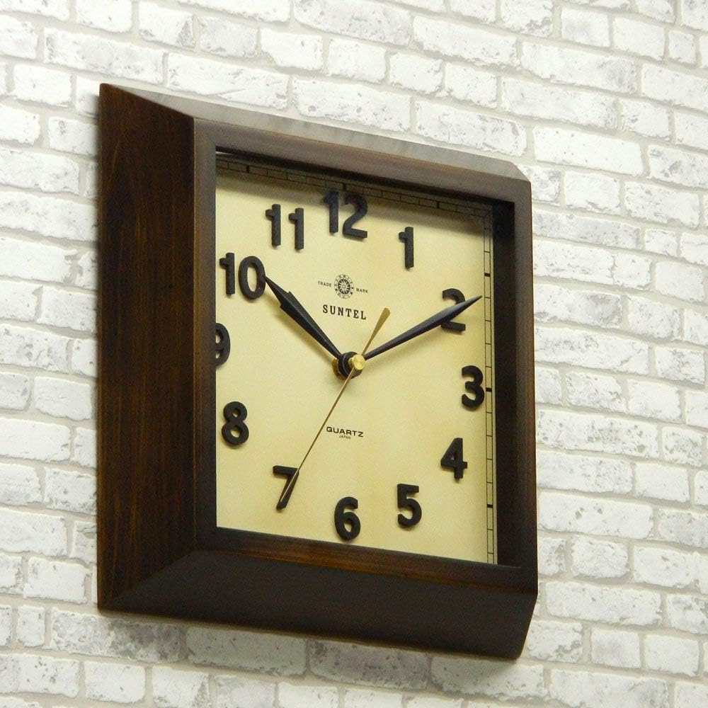 Santel Wall Clock Antique 250 x 250 x 45mm Square Radio Controlled Wall Clock Antique DQL696AN