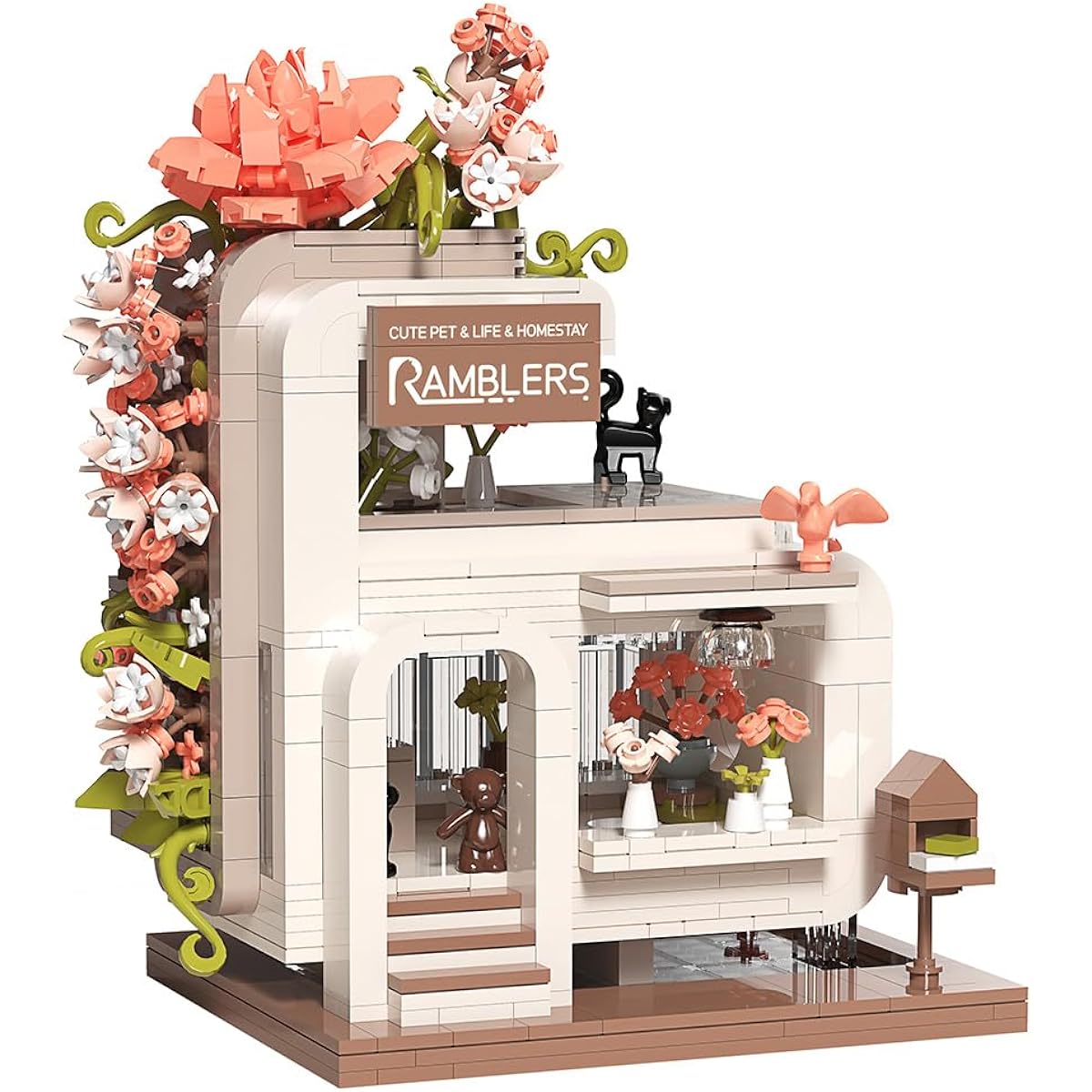 Flower House Building Set Mini Bricks Street View Building Blocks Toy Set Gift for Girls