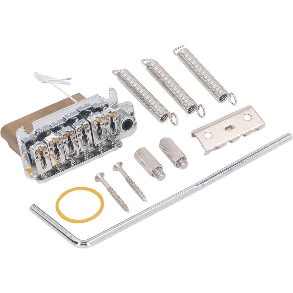 Electric Guitar Bridge, 2-Point Design CNC Machined Durable Guitar Tremolo Bridge Great Compatibility Easy to Install Brass Block