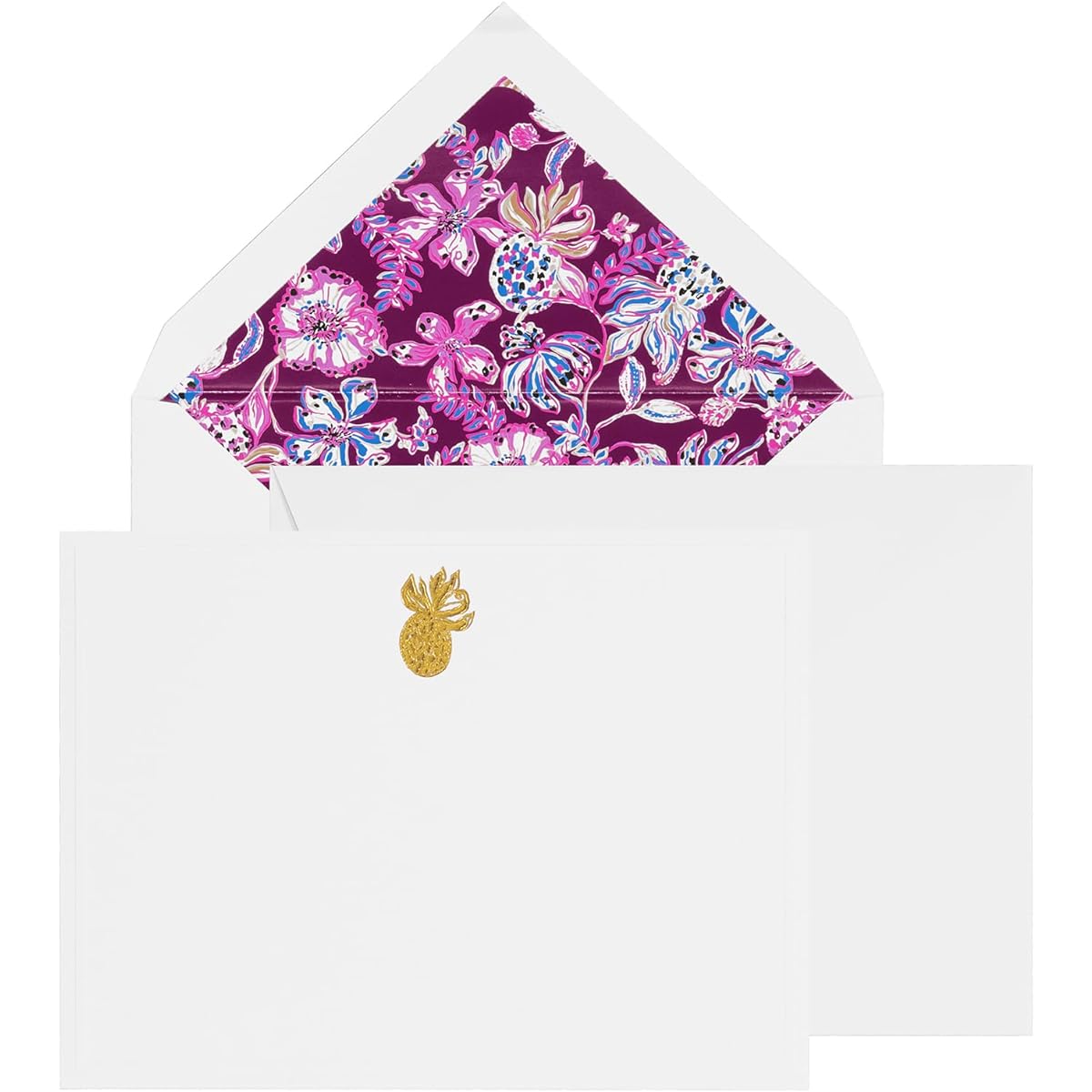 Lilly Pulitzer Blank Note Cards and Envelopes, Set of 10 Greeting Cards, Blank Inside, Correspondence Card Set, Assorted with Note Card Box