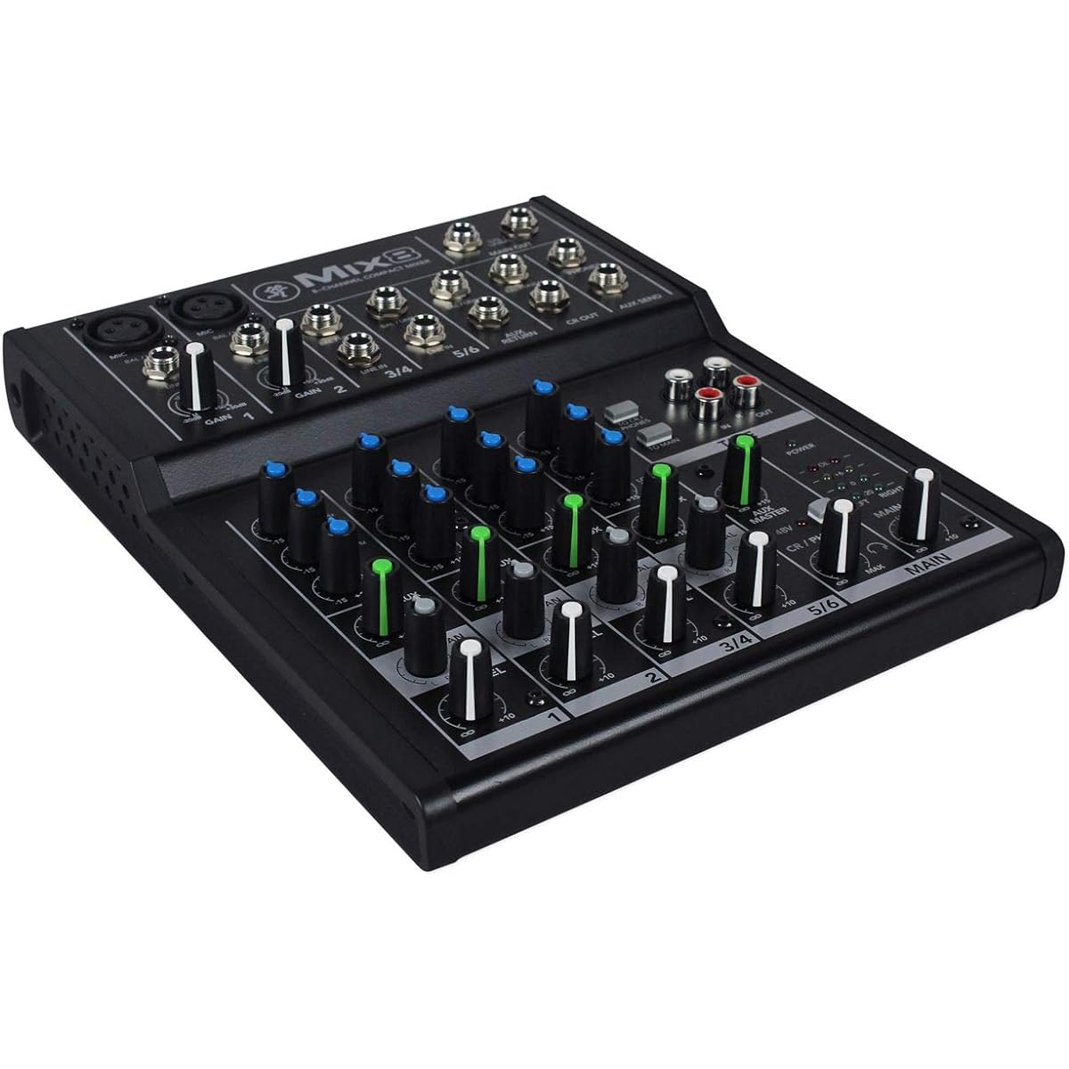 Mackie Mix8 8-Channel Compact Mixer with Durable Metal Chassis Bundle Rockville RCXFM20E-B 20ft Female to Male XLR Microphone Cable Black 100% Copper
