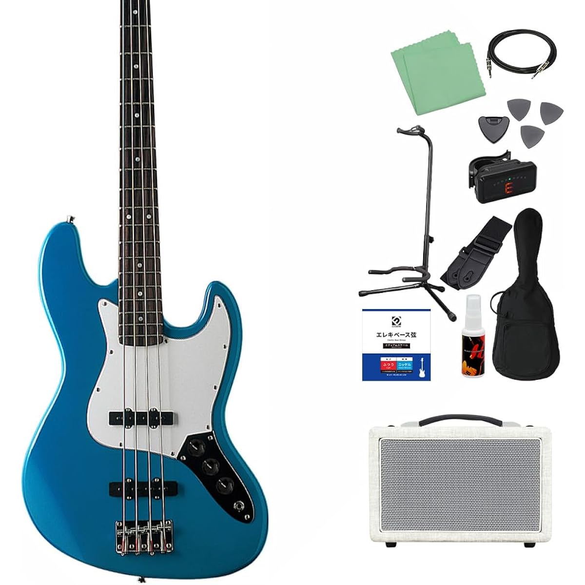 Photogenic JB-240 MBL Bass Beginner 12-piece Set [Shimamura Music's best-selling bass amp included] Jazz bass type Photogenic