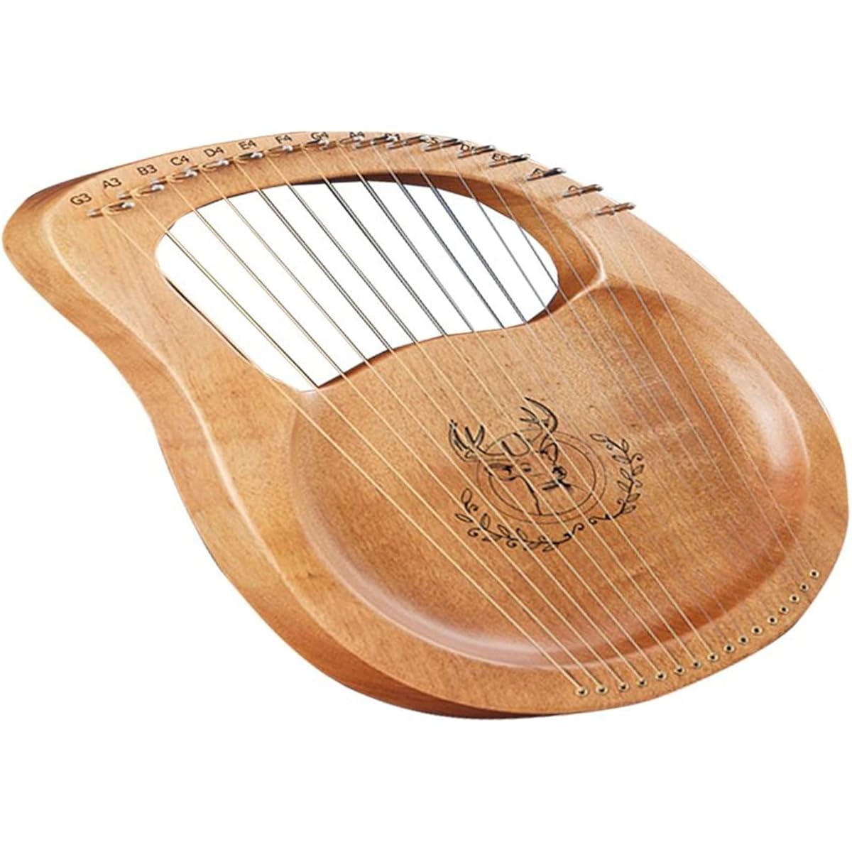 WowZza 16 String Solid Wood Veneer Lyre Harp Stringed Harp Instrument