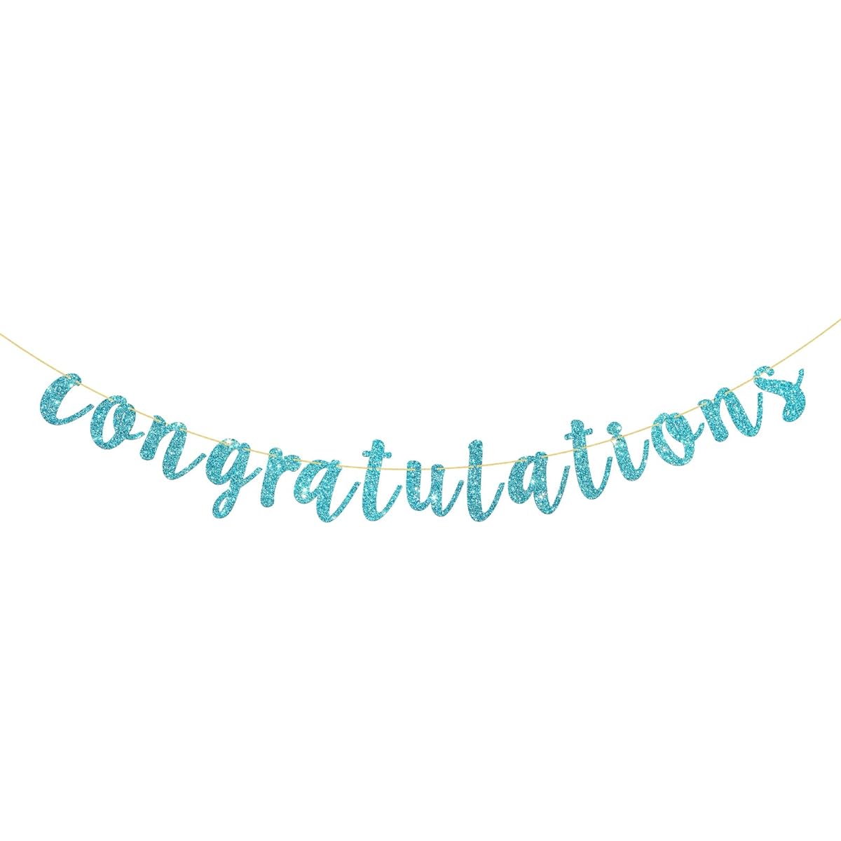 Talorine Congratulations Banner for Wedding Anniversary Graduation Congratulations Master Bunting Retirement Party Decorations Supplies (Blue Glitter)