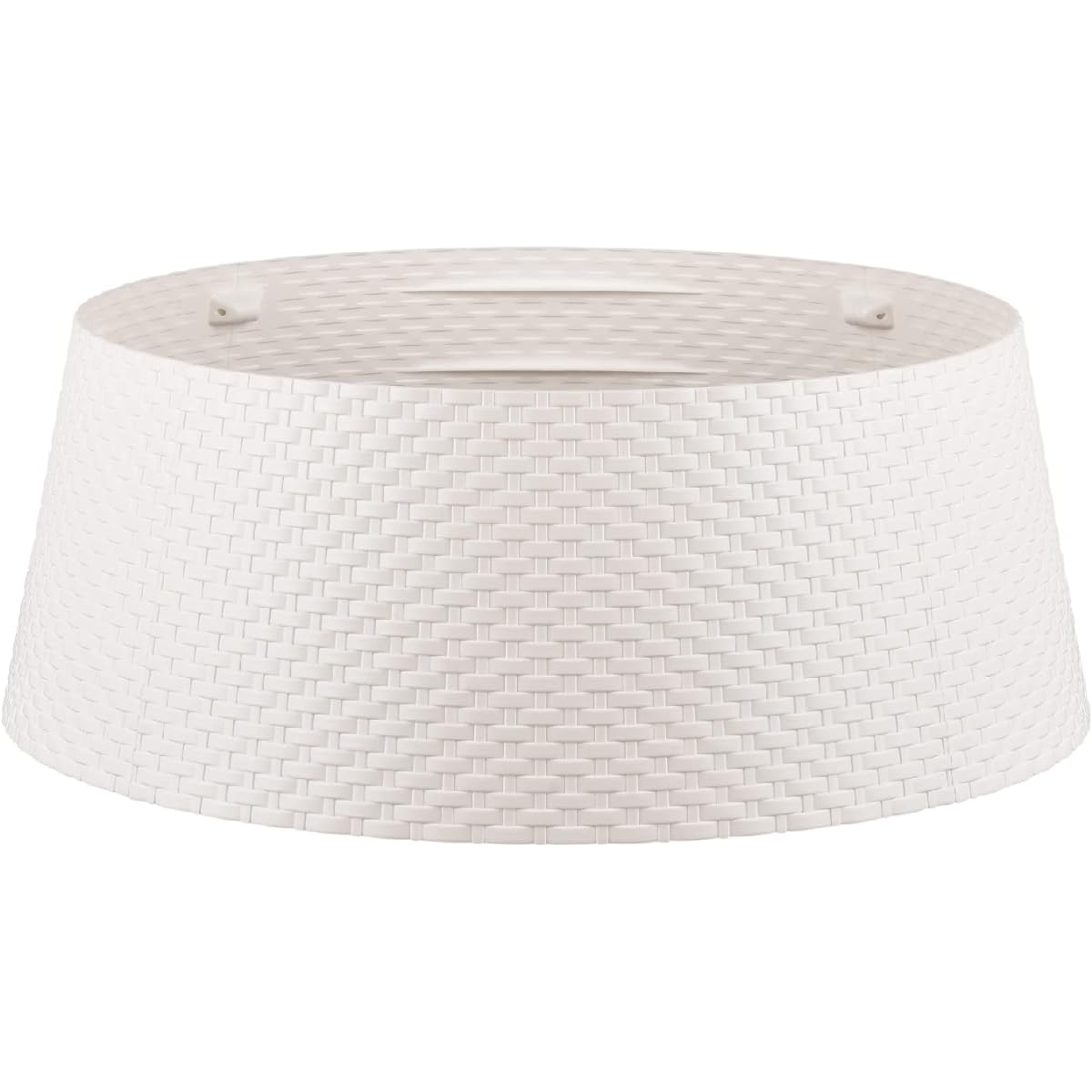 TreeNest Wicker Christmas Tree Skirt, Medium, White (Fits Tree Stand Legs up to 20.9")