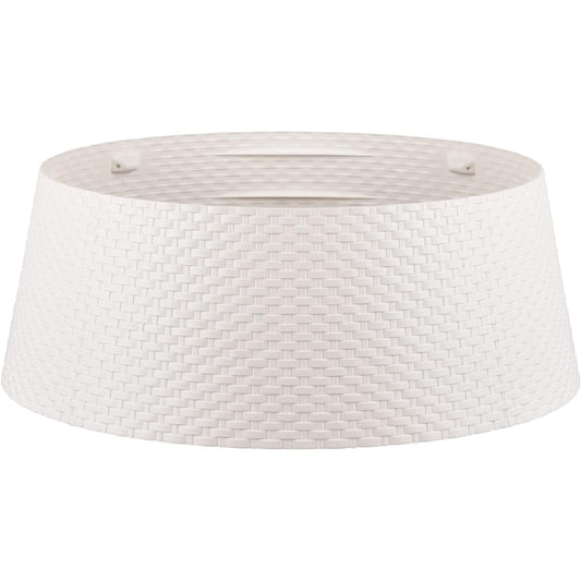 TreeNest Wicker Christmas Tree Skirt, Medium, White (Fits Tree Stand Legs up to 20.9")