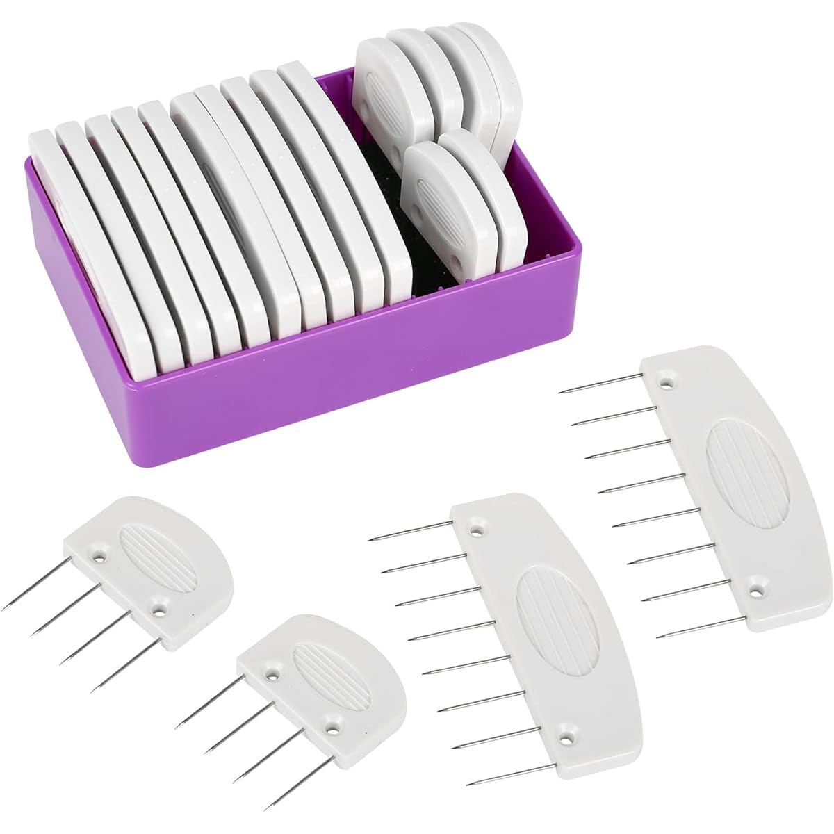 TVlifams Knit Blocker & Pin Kit 20 Pieces 8 Pins and 4 Pin Knit Blocking Comb Blocks for Knitting Crochet Lace Needlework Projects