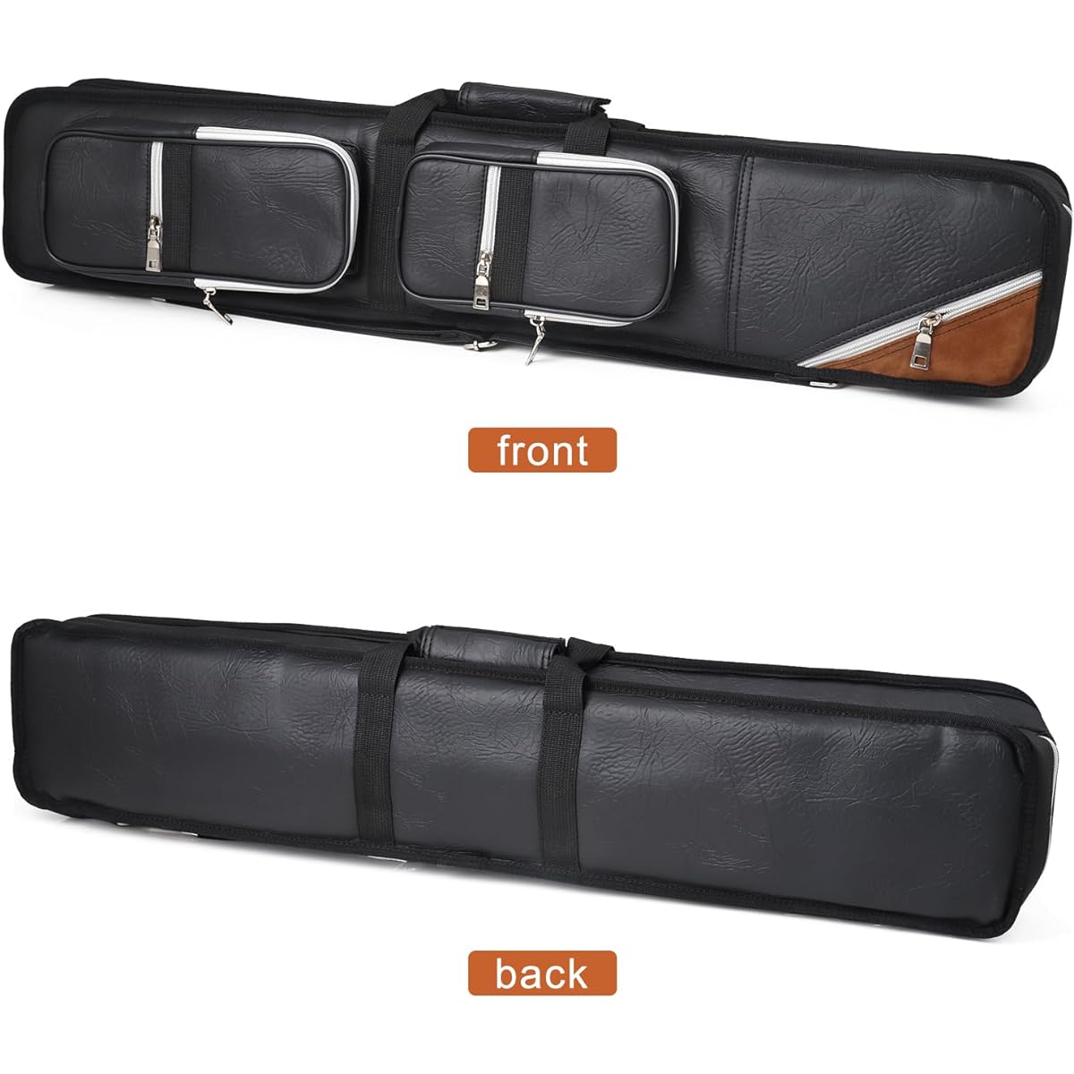 ICZW 4x8 Pool Cue Case Billiard Stick Carrying Case Leatherette Soft Cue Bag Holds 4 Butts 8 Shafts