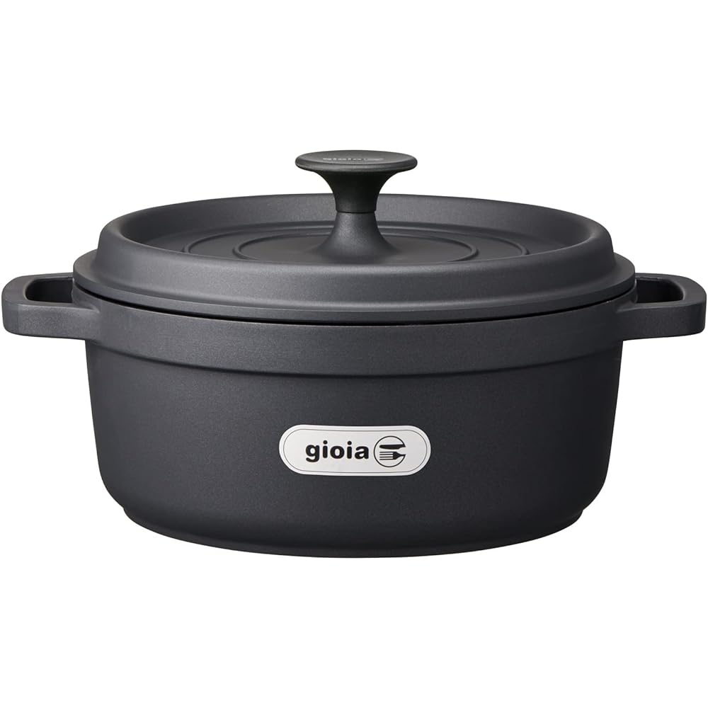 Mannen gioia casserole 24cm double-handed pot compatible with open/IH/open flames compatible with open/IH/open flames lightweight outdoor fluorine coated non-stick black XC-24BK