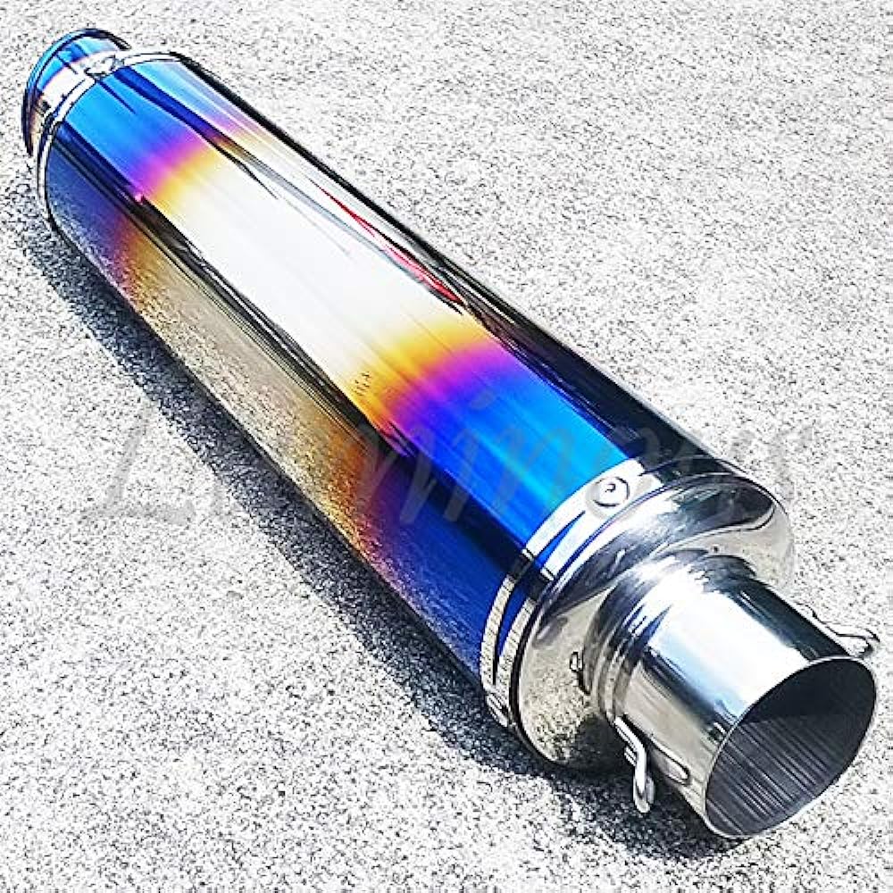 Titanium baked style slip-on muffler silencer band 51mm 50.8mm with baffle Kawasaki