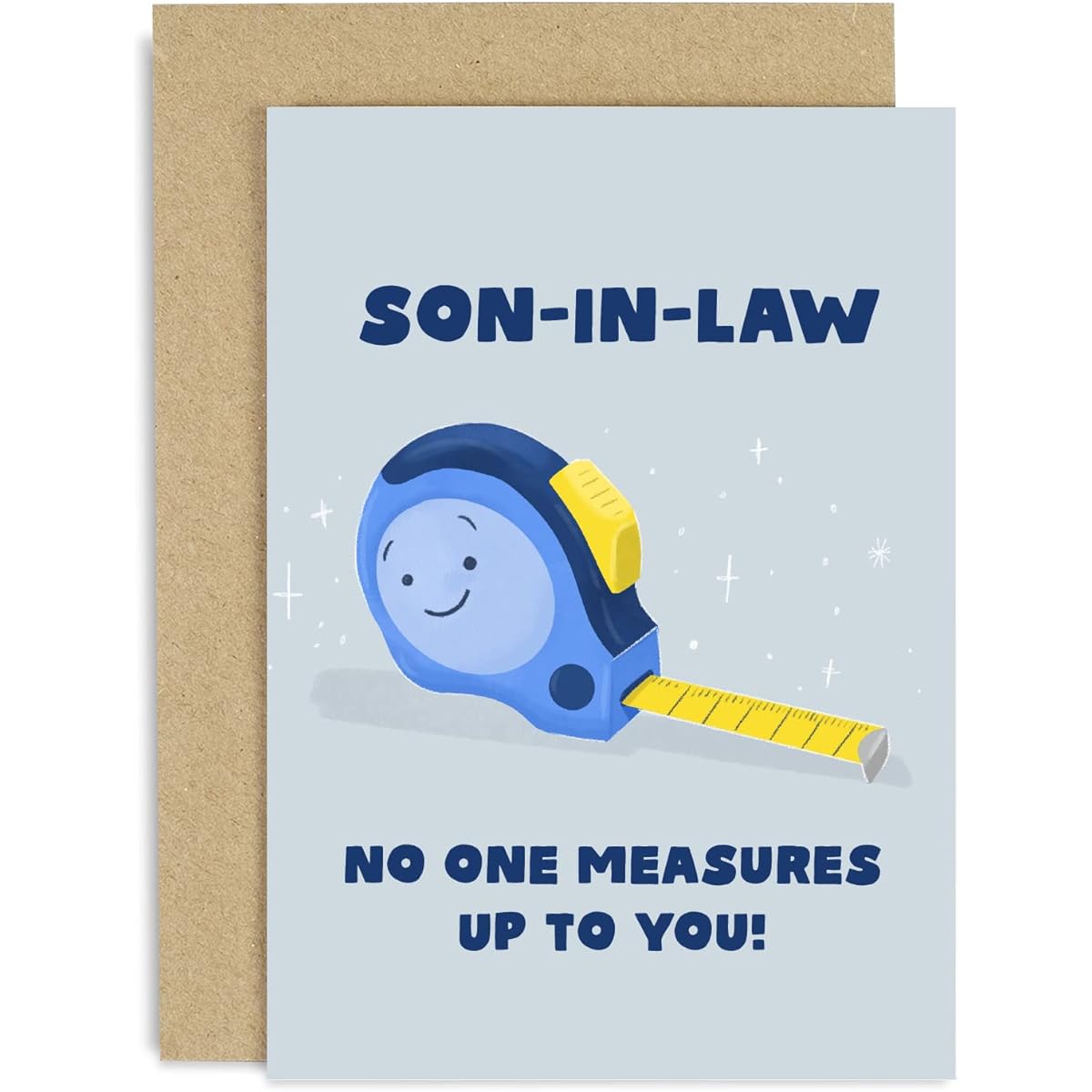 Old English Co. Fun Birthday Card for Son-in-Law - "No One Measure Up To You" DIY Handyman Card - Card for Men - Greeting Card from Father-in-Law | Blank Inside Includes Envelope
