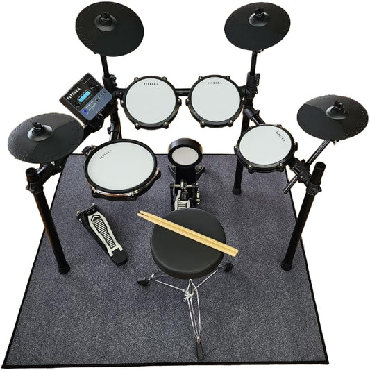 ELEDORA Electronic Drum Set for Beginners to Professionals, Choose from 2 Models, DWT200 Mesh Pad (Mat, Sticks, and Stool Included)