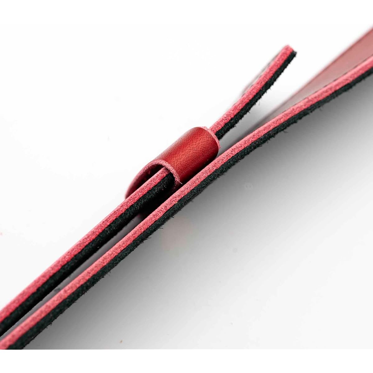 [GBD MUSIC] Made in Japan, Asakusa, Tokyo, luxury handmade guitar strap, leather, red/black, 35mm width, Banshu tanned oil leather/velor, solid brass lock
