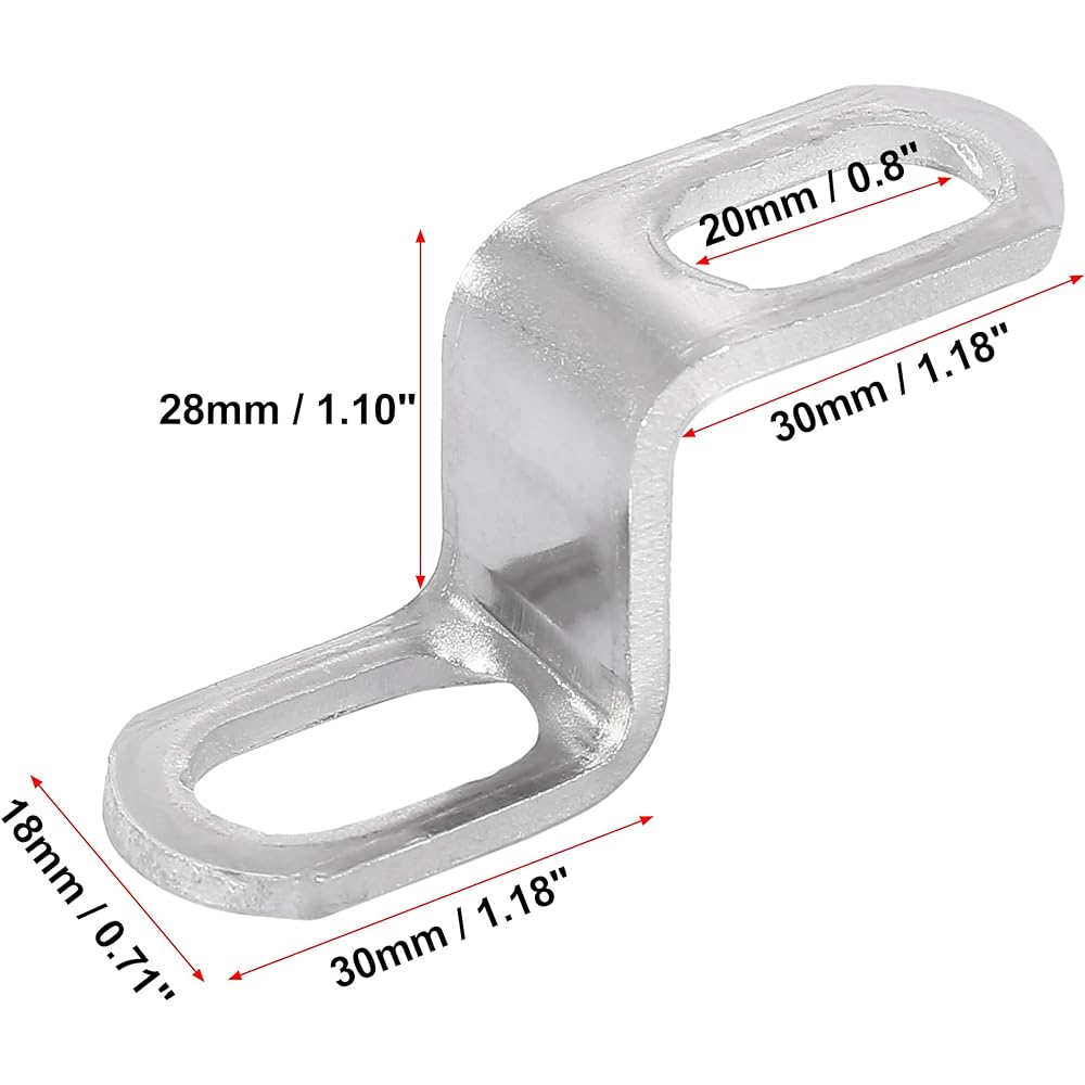 Motoforti 20mm 0.8" Motorcycle Exhaust Pipe Bracket Z-Type Muffler Mounting Clamp Stainless Steel Silver Tone