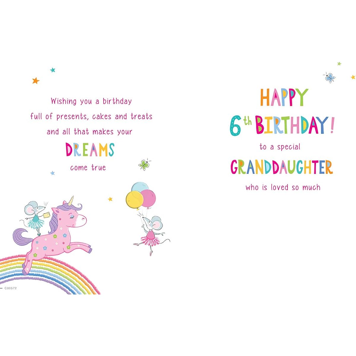 Regal Publishing Boy Birthday Card for 6 Year Old Granddaughter, 9 x 6 Inch