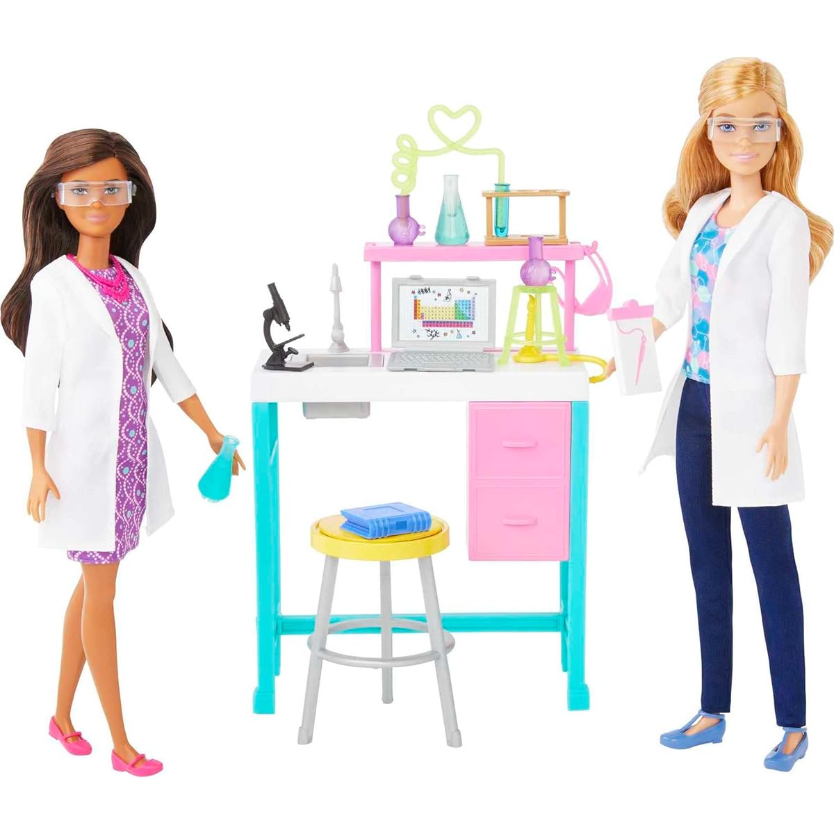 Barbie Science Lab Playset with 2 Dolls, Lab Bench and 10+ Accessories ( Exclusive)