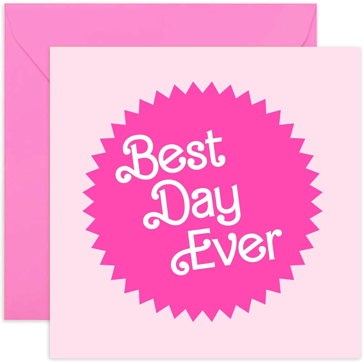 Barbie Birthday Card for Her - "Best Day Ever" Neon Pink Card for Girls - Fun Congratulations Card for Daughter/Sister - Birthday Card for Female Friend | Blank Envelope Inside