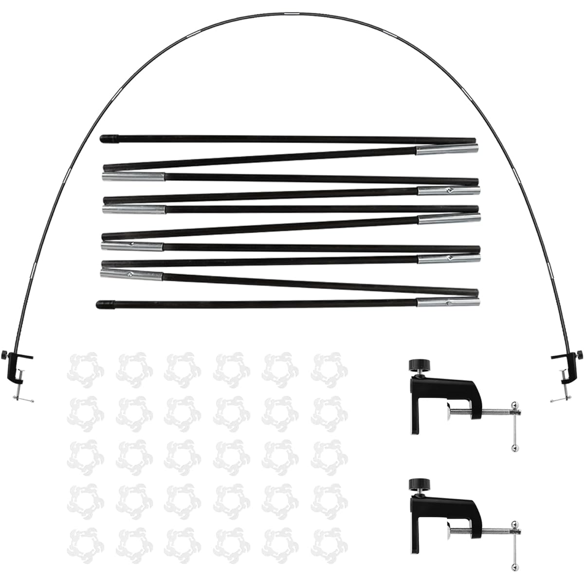 RUBFAC 12ft Table Balloon Arch Kit, Black Balloon Arch Stand with Metal Clips, Table Balloon Garland for Birthday Party, Baby Shower, Festival Decorations