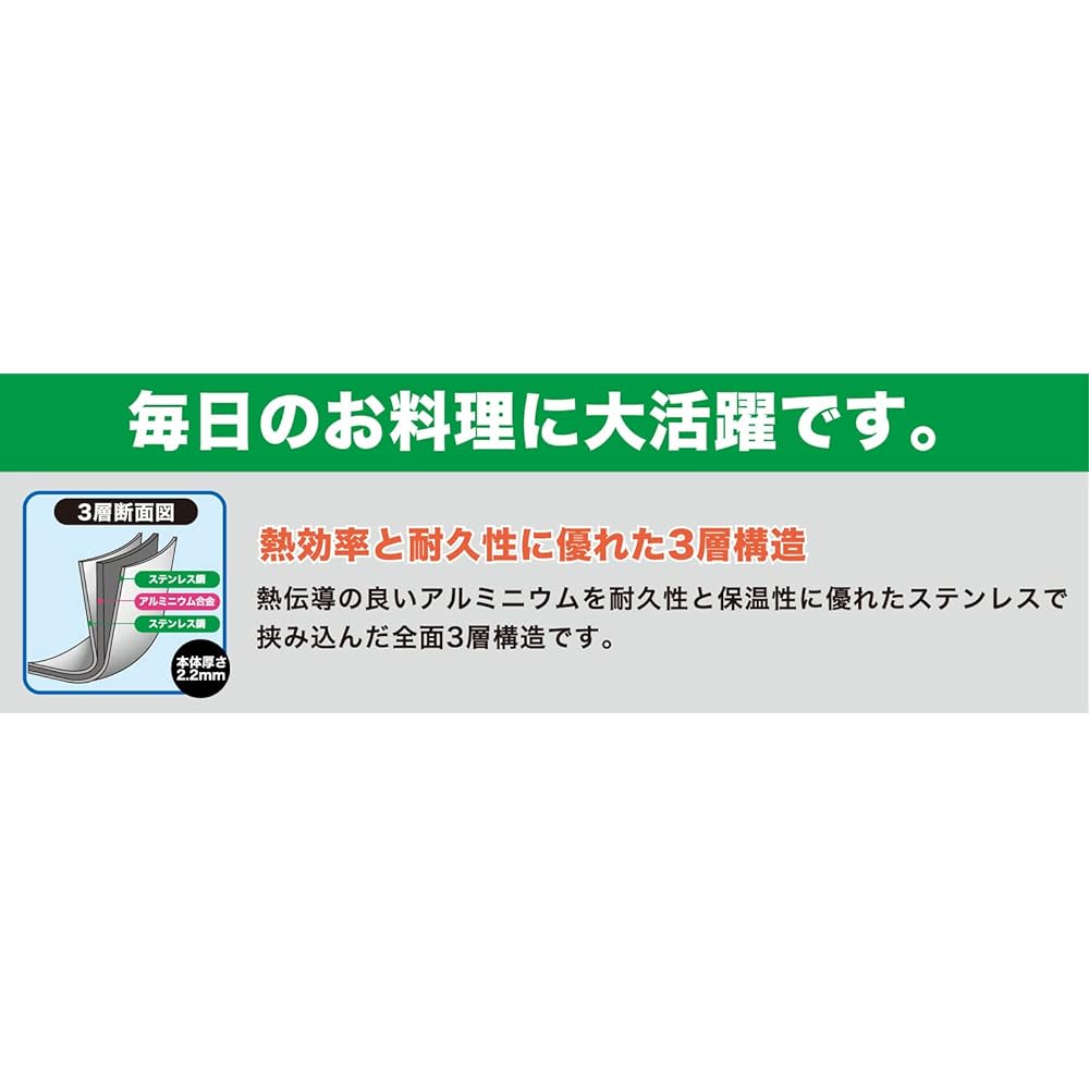 [Compatible with IH200V] Magical Yumic Eterna two-handed deep pot 22cm