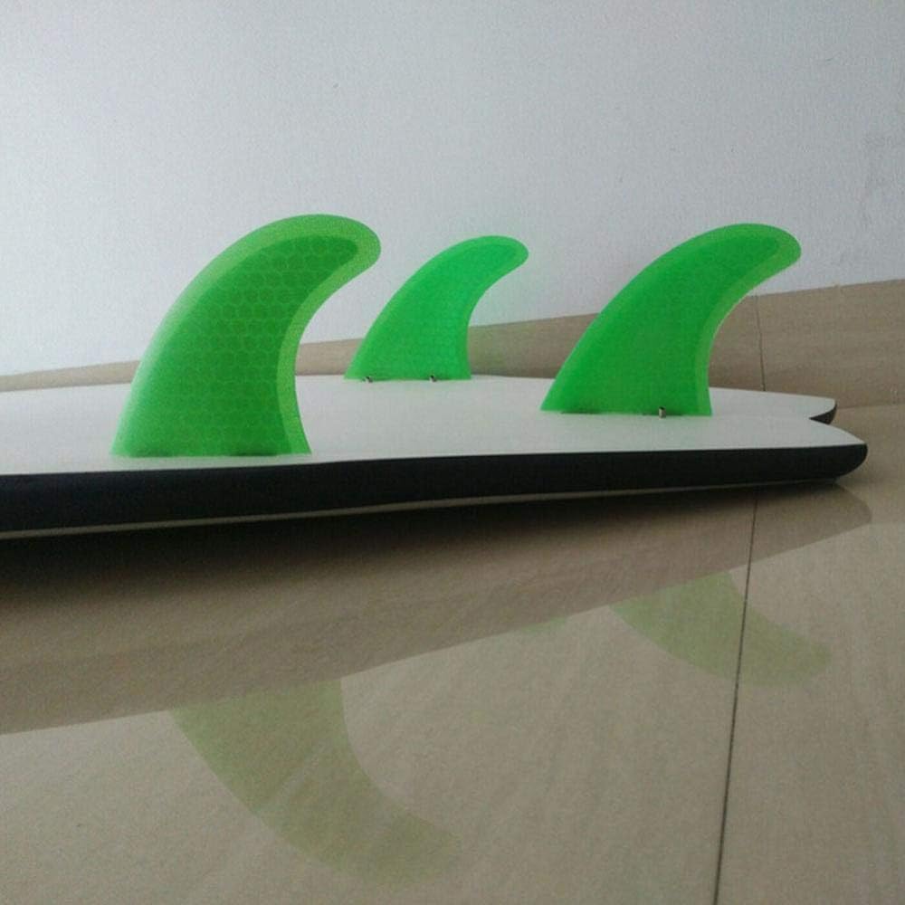 Surfboard fins 3 fins set of 3 FCS compatible green