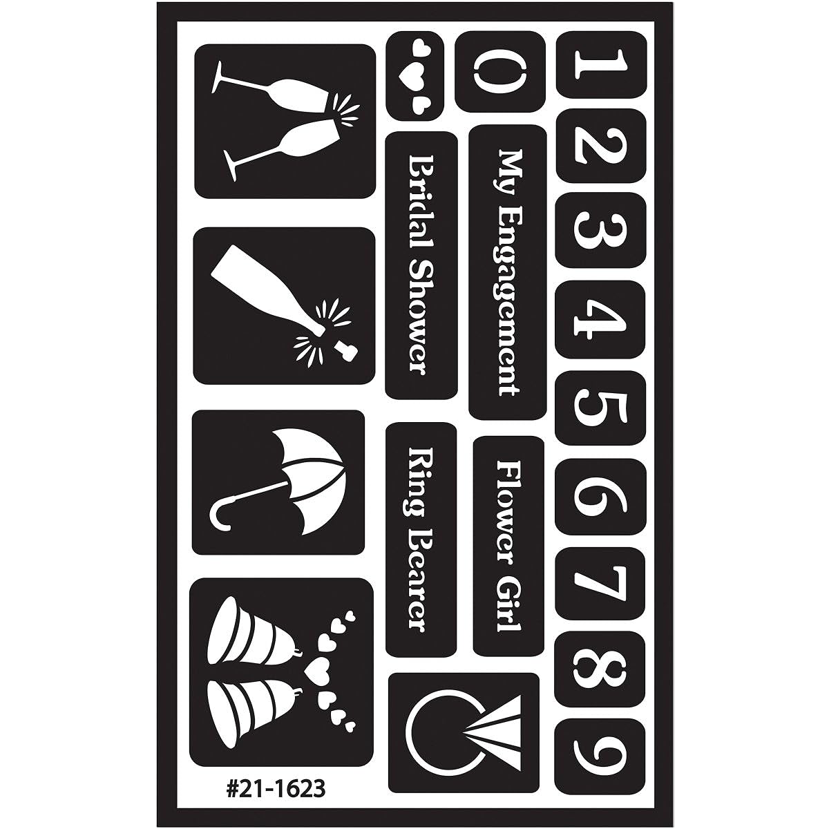 Over 'N' Over Reusable Glass Etch Stencils 5"X8" 1/Pkg-Numbers (parallel import goods)