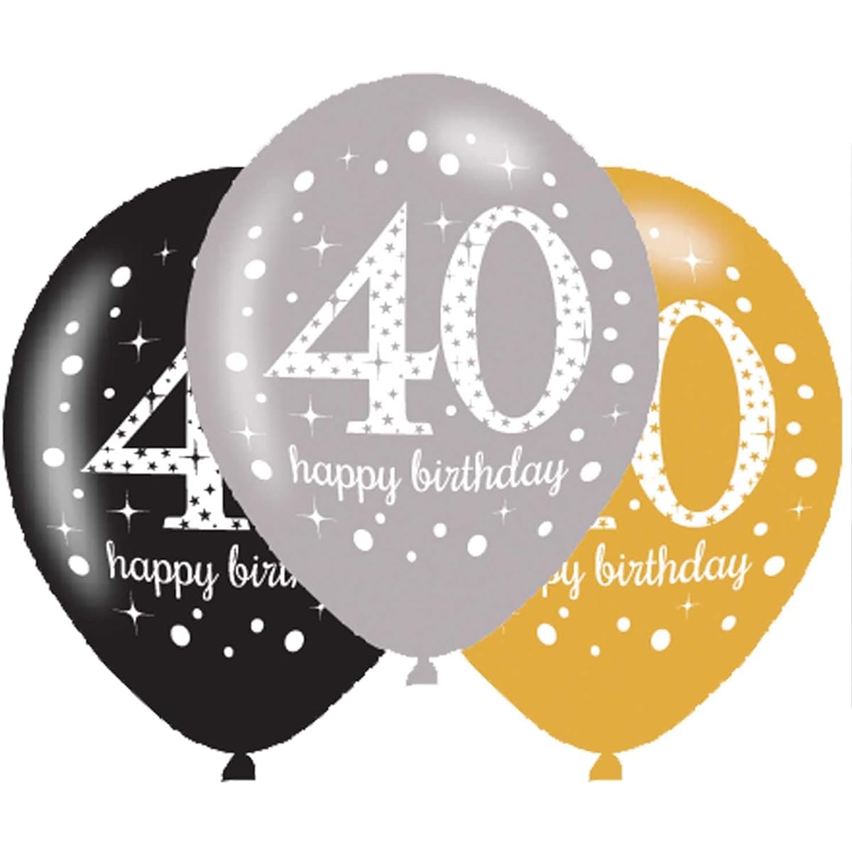 Gold Sparkling 40th Balloons