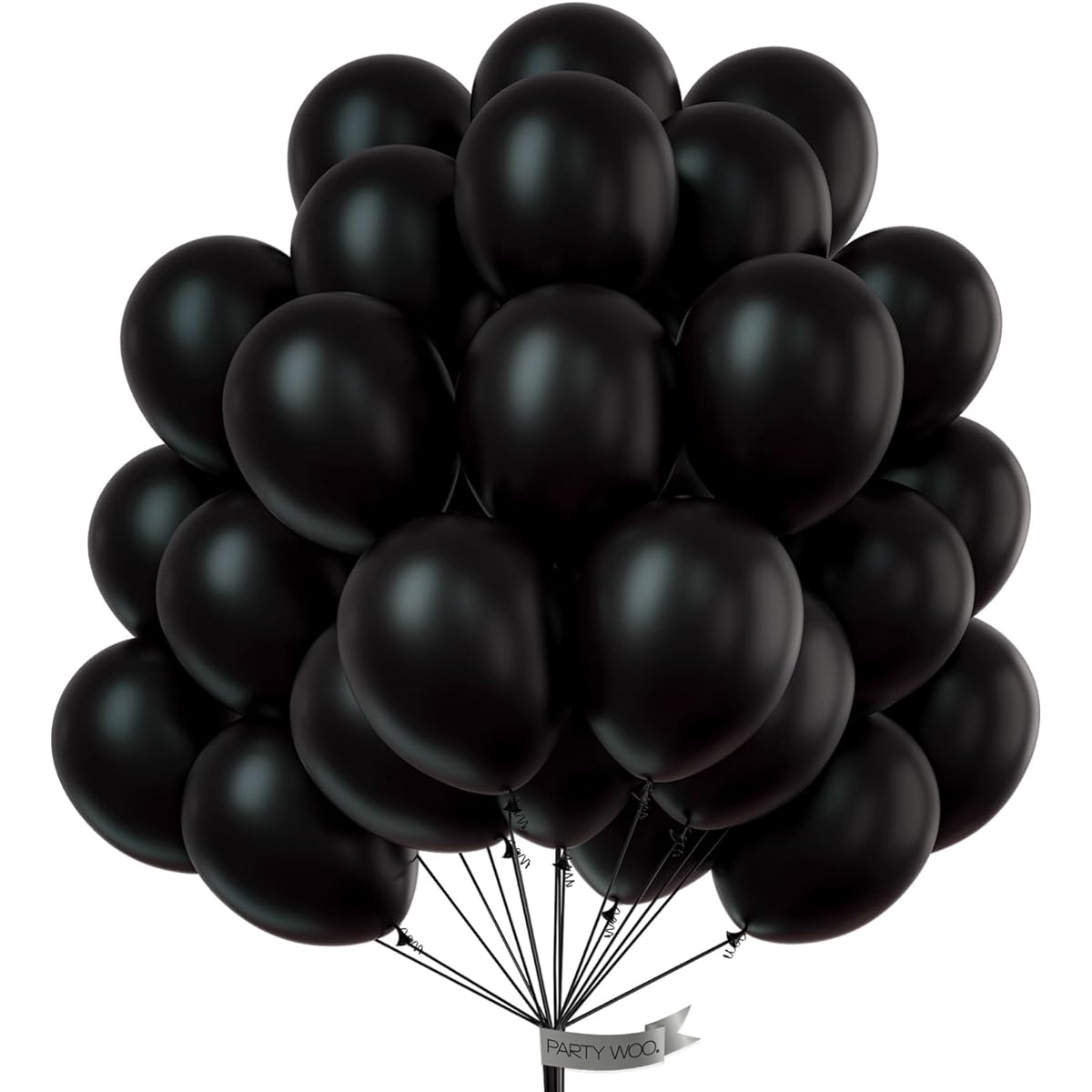 PartyWoo Black Balloons 100 Pieces 12 Inch Black Balloons Latex Balloons Balloon Garland for Balloon Arch Party Decorations Birthday Decorations Wedding Decorations Baby Shower Decorations