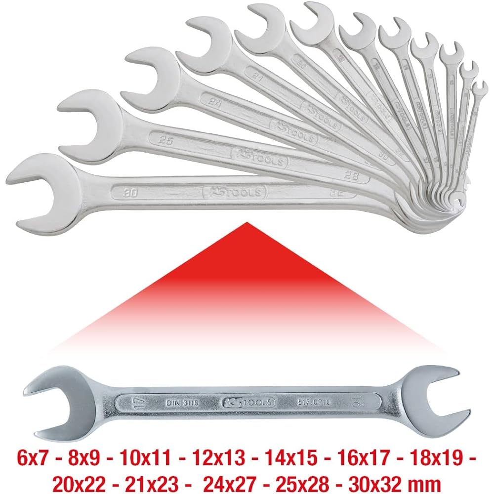 KS TOOLS CLASSIC Double open ended spanner set 12 pcs 6x7-30x32mm 517.0125