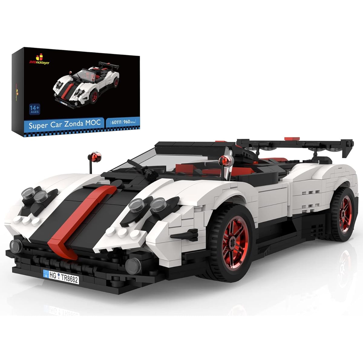 JMBricklayer 60111 Supercar Building Block Kit MOC Sports Car Model Kit Assembly Toys Adult Build Collectible Model Race Car Gift Toys for Teens Ages 14+ Adults and Blocks Collectors (960 Pieces)