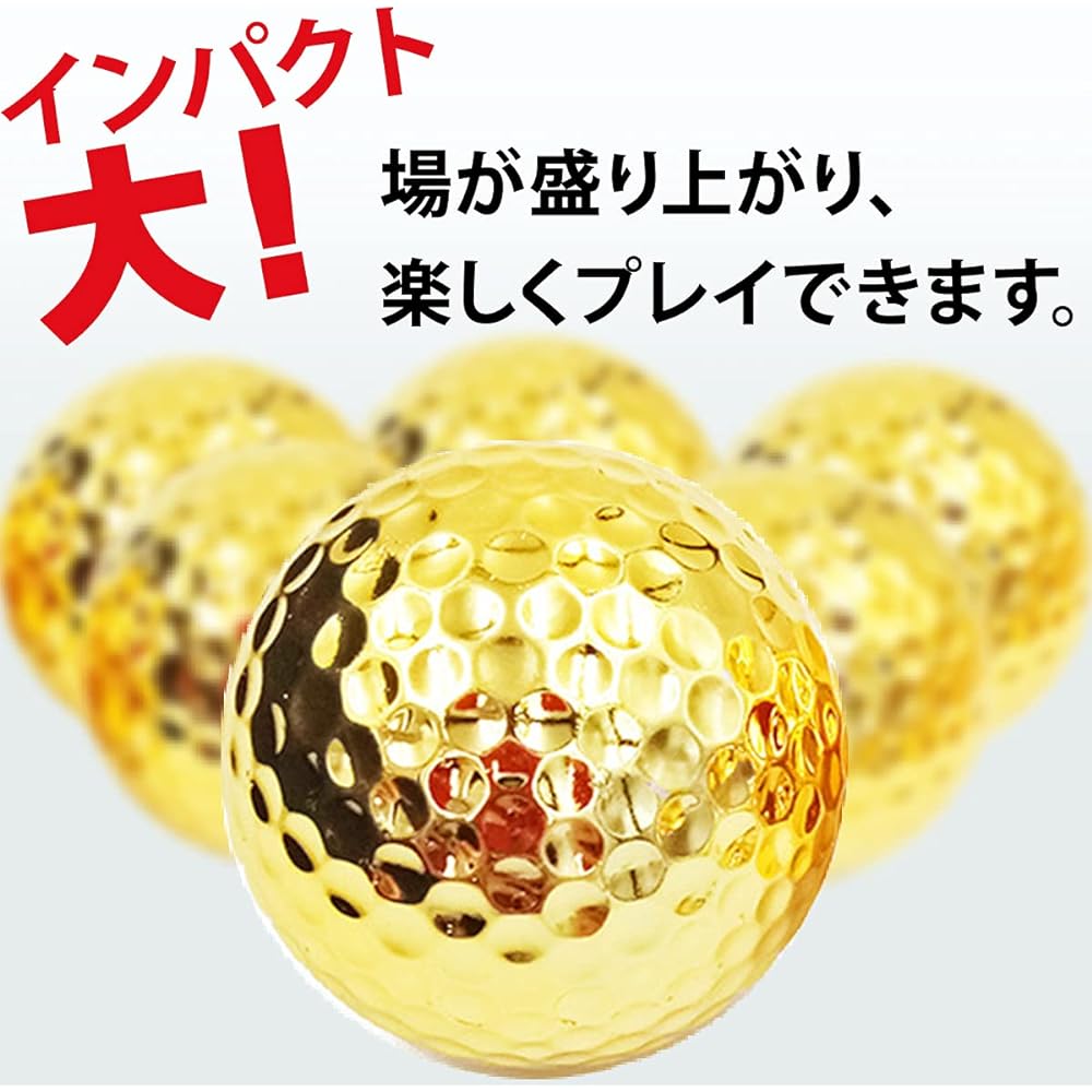 dodtazz Gold Golf Ball Set of 6 Competition Prize Present with Case Luxury Prize