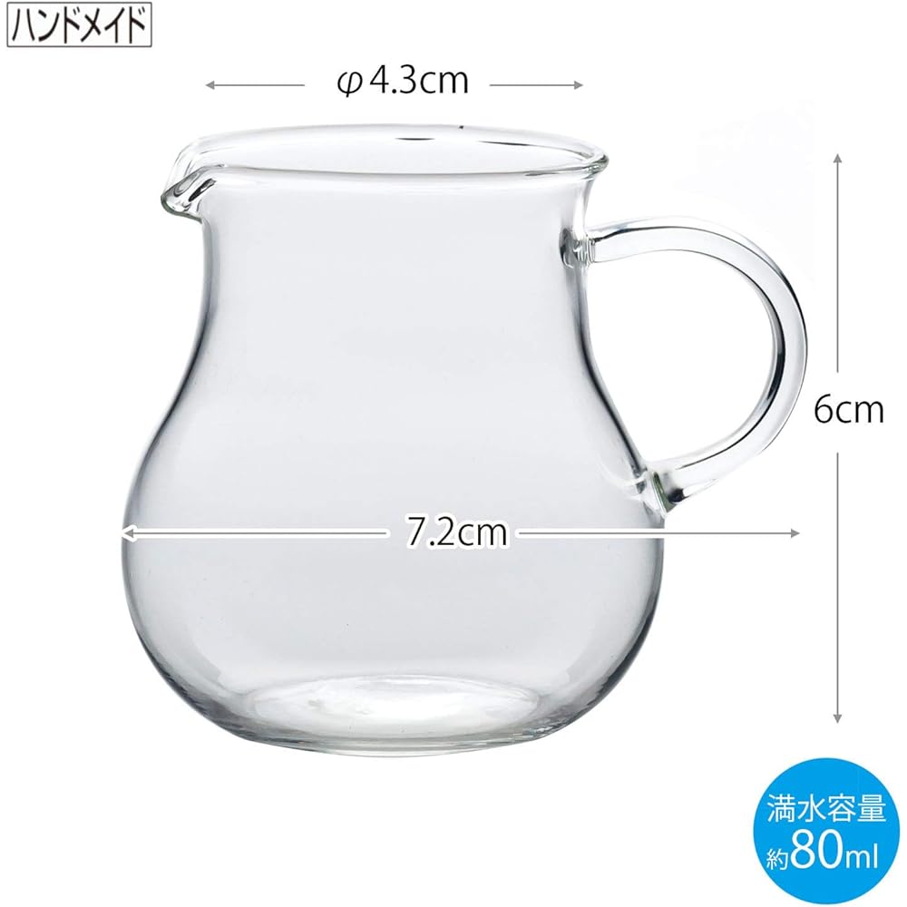 Toyo Sasaki Glass Pitcher Syrup Pitcher with Handle Clear 80ml 6 Pieces TS44029