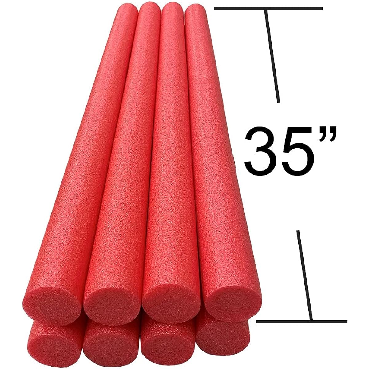 Oodles of Noodles 2" Diameter x 35" Length Red Closed Cell Foam Sticks, Red, Pack of 8