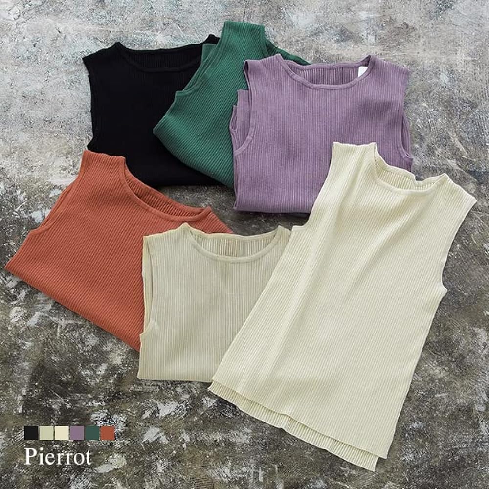 [Clown] Washable Sleeveless Rib Knit Knit Sleeveless Women's