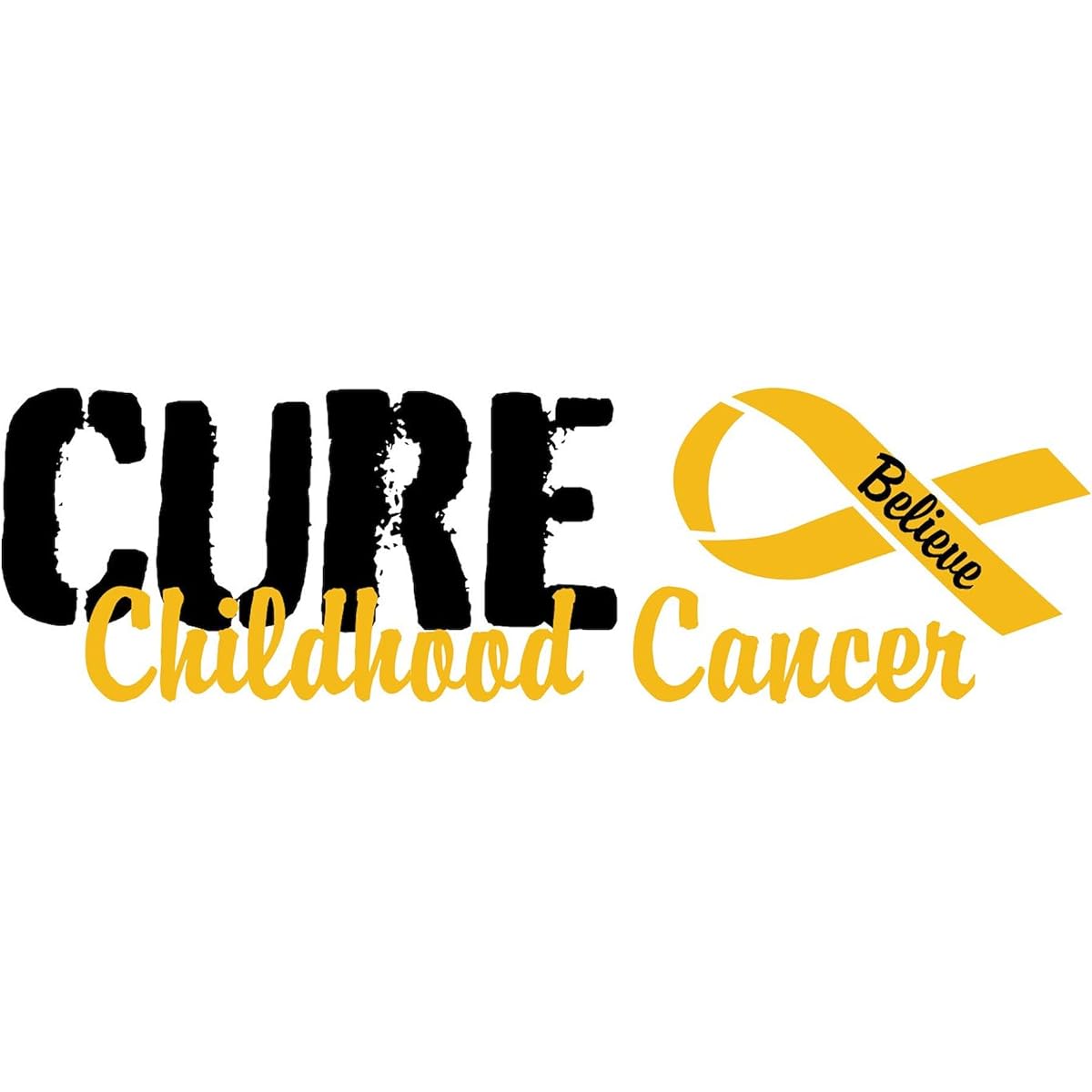 CafePress Sticker (Bumper) - Cure Childhood Cancer Bumper Sticker - Clear by CafePress