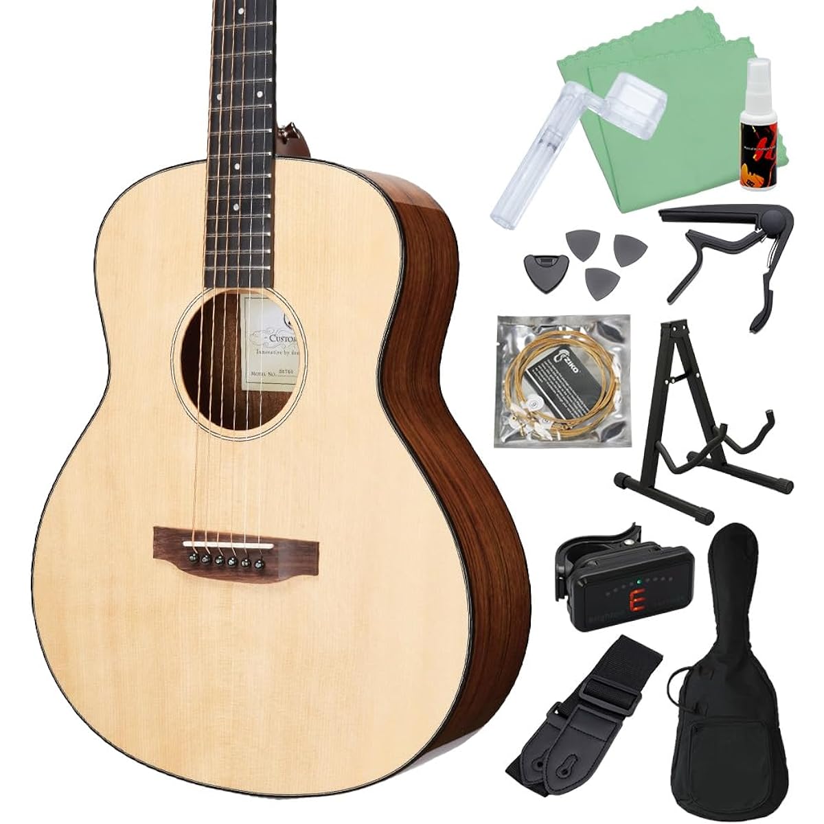SX SS760E Acoustic Guitar Beginner 12-piece Set Acoustic Guitar Mini Guitar Electric Acoustic GS Mini Size Short Scale SX