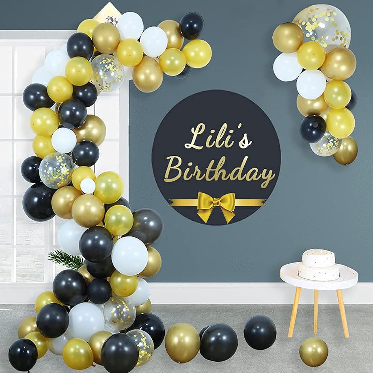 | Black Gold Balloon Garland Arch Kit Black Gold White Yellow Confetti Balloons Baby Shower Wedding Birthday Graduation Anniversary Bachelorette Party Backdrop Decoration Anniversary Bachelorette Party Decoration Anniversary Bachelorette Party Decoration