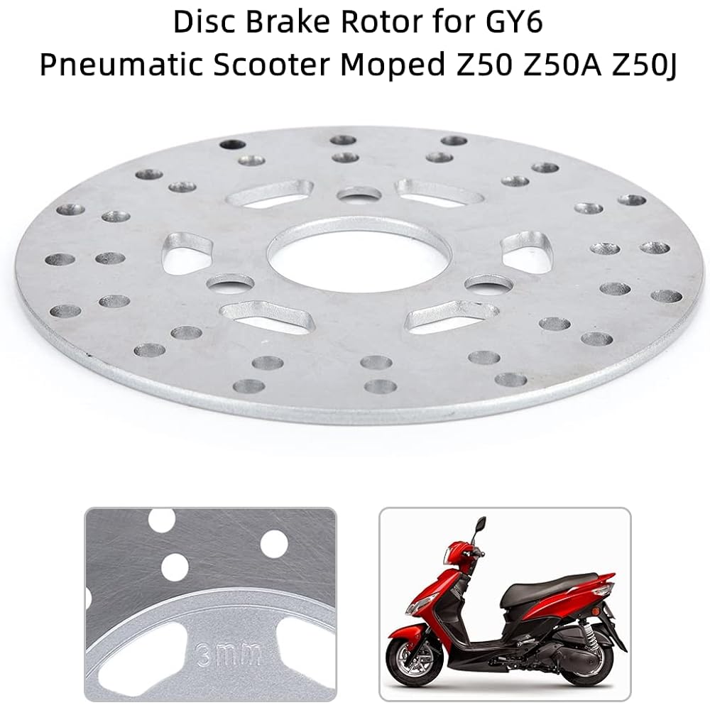 Qiilu Motorcycle Brake Disc 3 Bolt Pattern 155mm Disc Brake Rotor for GY6 Scooter Moped Z50 Z50A Z50J DR11