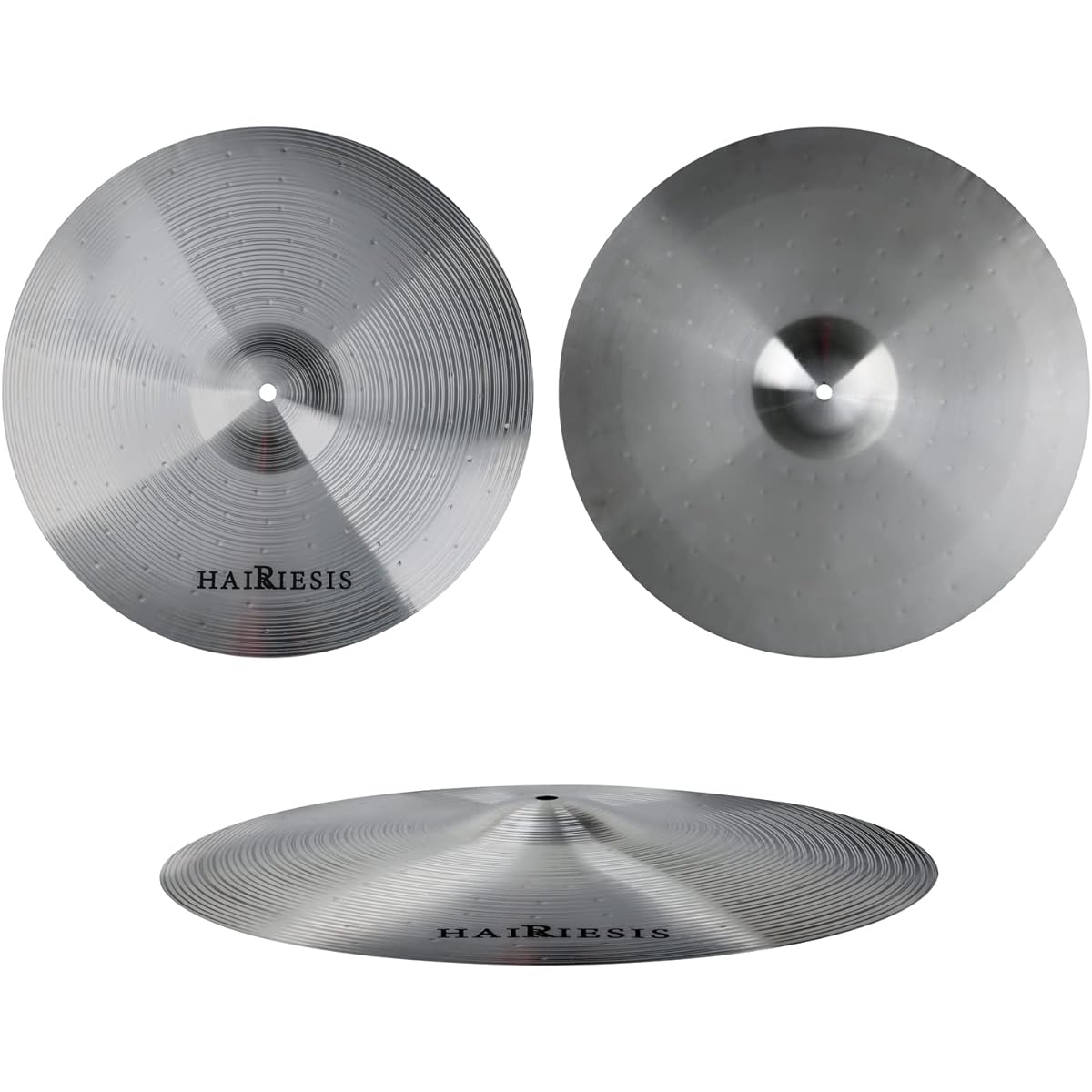 HAIRIESIS Drum Cymbals, Cymbal Pack for Drums, 14"/16"/18"/20" 5-Piece Cymbal Set, Drum Practice Cymbals
