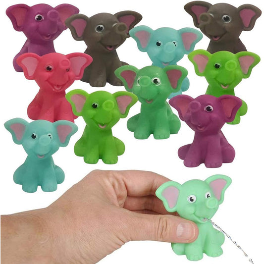 ArtCreativity 12 Pack Rubber Water Squirting Elephants Kids Tub and Pool Toys Safe and Durable Water Squirts Birthday Party Favors Goodie Bag Fillers