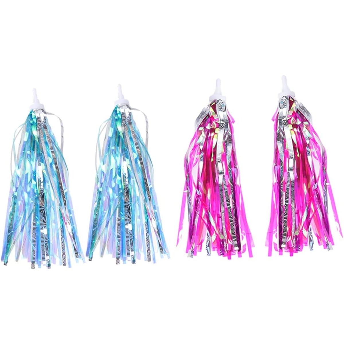 Toddmomy 4 Pieces Scooter Accessories for Kids Bike Streamers Kids Bike Accessories Pink Fringe Pink Decorations Toddler Bike Tassel Bow Embellishments Handlebar Decorations One Side Blue Toddler