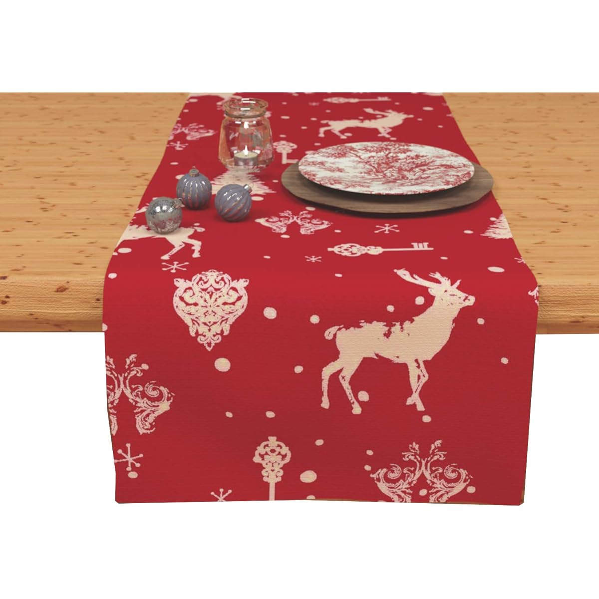 TST Table Runner (14x72 inches) Red - Christmas Forest