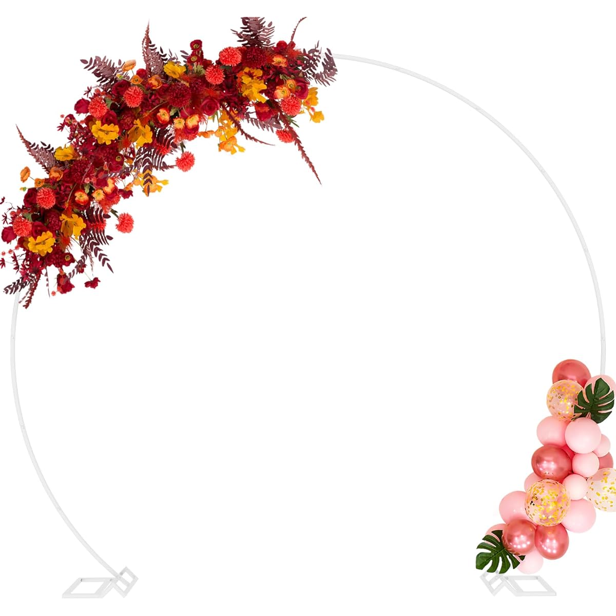 Wokceer Wedding Arch 8.5ft Round Backdrop Stand Metal Circle Balloon Arch Frame Stand for Wedding Birthday Party Bridal Shower Anniversary Candy Table Decoration