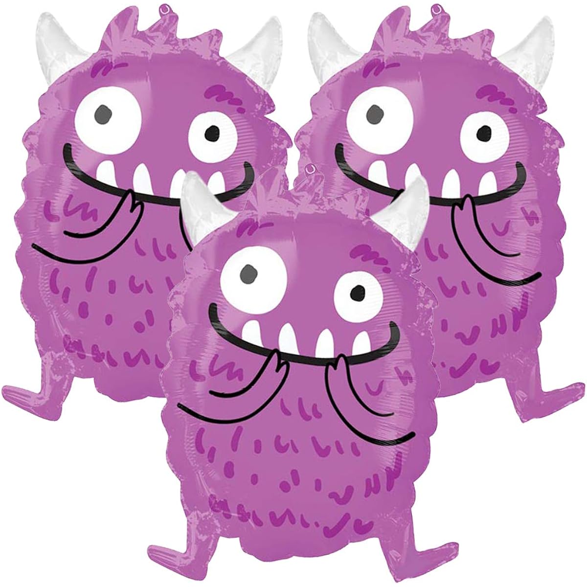 Happy Little Purple Monster Balloons Set of 3