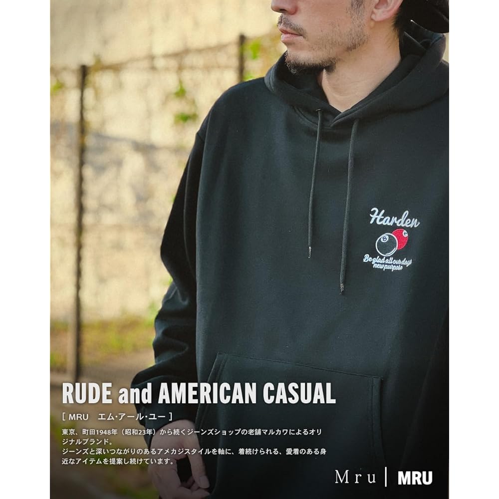 [M.R.U] Hoodie Men's Sweatshirt Sweatshirt Fleece Lining One Point Embroidery Logo