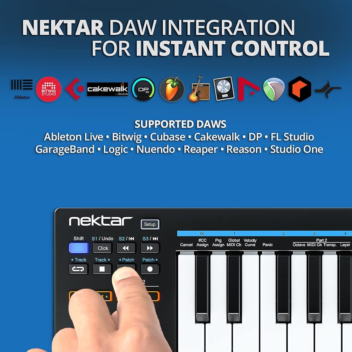 Nektar Impact GX Mini - USB MIDI Controller Keyboard with Nektar DAW Integration, Black